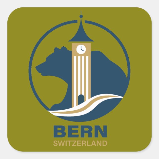 Sticker Carré Berne Suisse Europe (Devant)