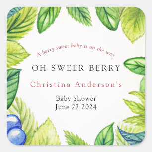 Sticker Carré Berries Berry Baby shower sucré