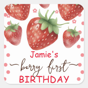 Sticker Carré Berry Premier Anniversaire