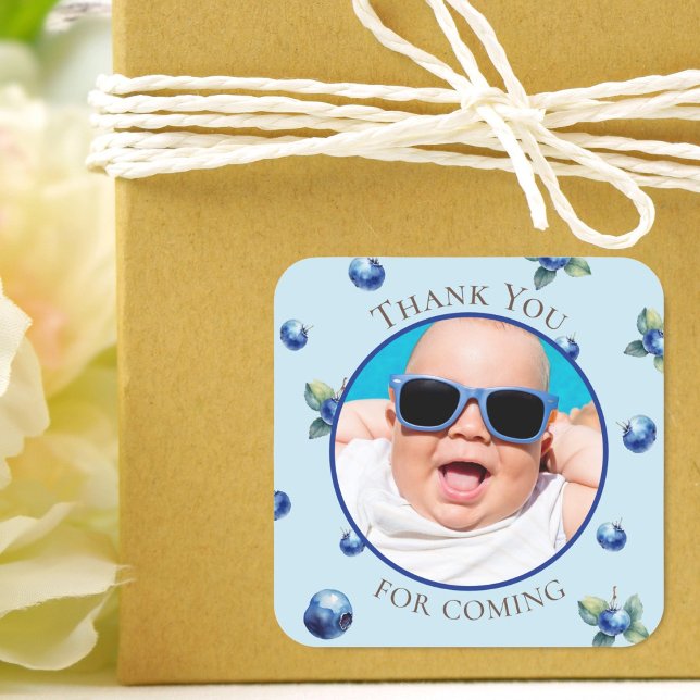 Sticker Carré Berry Sweet Merci Anniversaire Pour Provenir Photo (Créateur téléchargé)