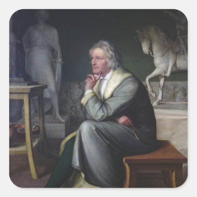 Sticker Carré Bertel Thorvaldsen dans son studio à Rome, 1834 (Devant)