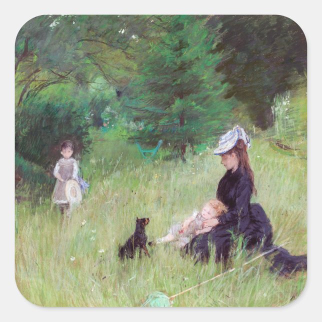 Sticker Carré Berthe Morisot - Dans un parc (Devant)