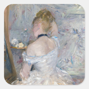 Sticker Carré Berthe Morisot - Femme à sa Toilette