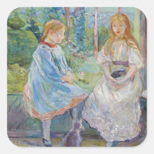 Sticker Carré Berthe Morisot - Jeunes filles à la fenêtre