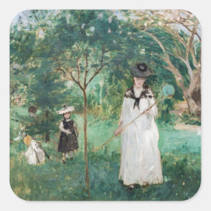 Sticker Carré Berthe Morisot - La chasse aux papillons