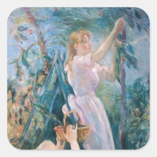 Sticker Carré Berthe Morisot - La Cueilleuse de cerises