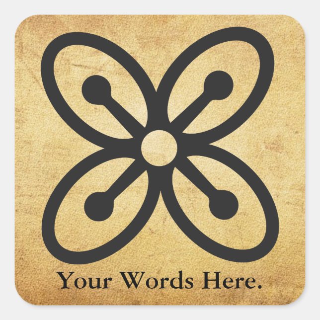 Sticker Carré BESE SAKA | Symbole d'abondance, de puissance, d'a (Devant)