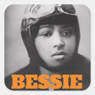 Sticker Carré Bessie Coleman - Pionnier de l'aviation