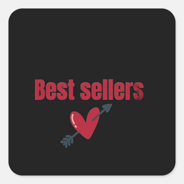 Sticker Carré Best Sellers Valentine Heart Arrow T-Shirt (Devant)