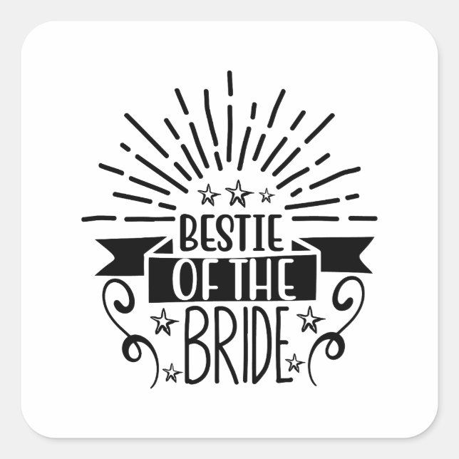 Sticker Carré Bestie De La Mariée (Devant)