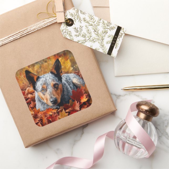 Sticker Carré Bétail australien en automne Feuilles automne Insp (Cadeaux)