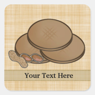 Sticker Carré Beurre d'arachide ajouter du texte