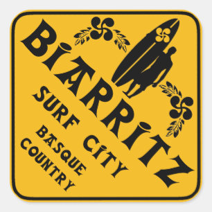 Sticker Carré Biarritz Surfing