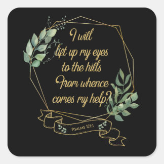 Sticker Carré Bible chrétienne Verse Eucalyptus Feuilles