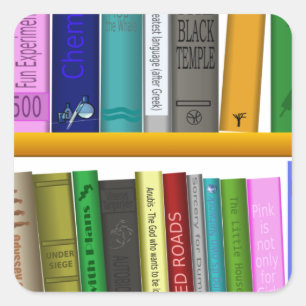 Sticker Carré bibliothèque bibliothèque bibliothèque lecture