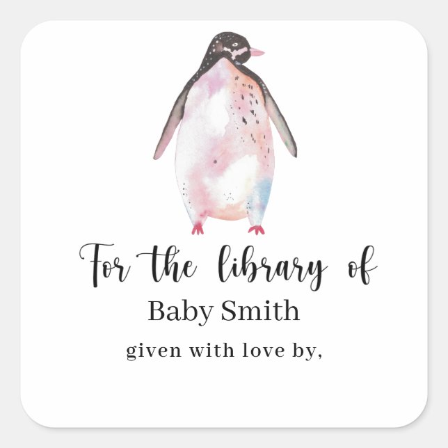 Sticker Carré Bibliothèque de bébé - Baby Shower (Devant)