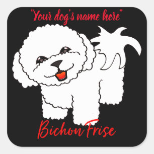 Sticker Carré Bichon Frise