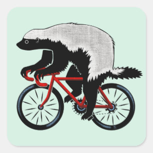 Sticker Carré Bicycle Honey Badger