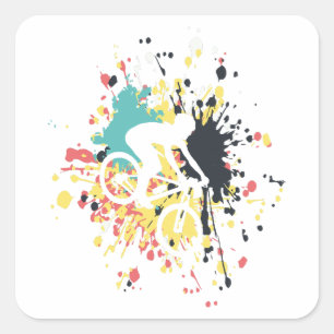 Sticker Carré Bicyclette - Couleur de descente