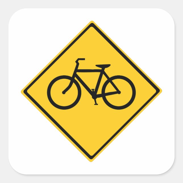 Sticker Carré Bicyclette pour panneau routier (Devant)