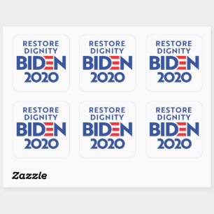 Sticker Carré BIDEN 2020 - Restaurer la dignité