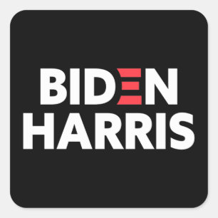 Sticker Carré Biden / Harris Campagne électorale noir et blanc
