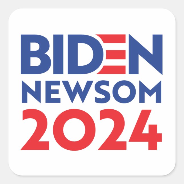 Sticker Carré Biden Newsom 2024 (Devant)