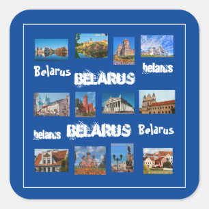 Sticker Carré Biélorussie Б е л р а с у Minsk Grodno Brest Pins 