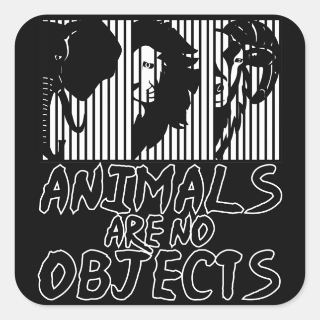 Sticker Carré Bien-être animal Elefant Lion Steinbock Animaux (Devant)