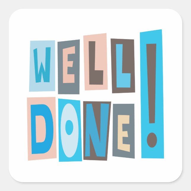 Sticker Carré Bien joué (Devant)