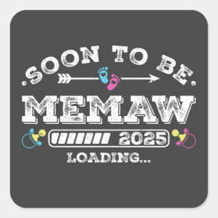 Sticker Carré Bientôt à être Memaw 2025 Chargement