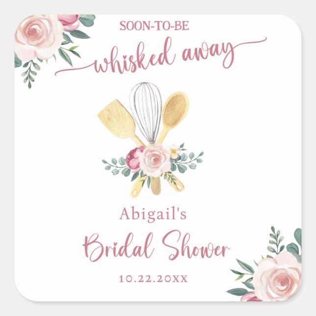 Sticker Carré BIENTÔT EMportée PAR LA MARIÉE (Devant)