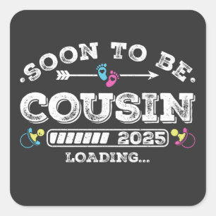 Sticker Carré Bientôt être Cousin 2025 Chargement
