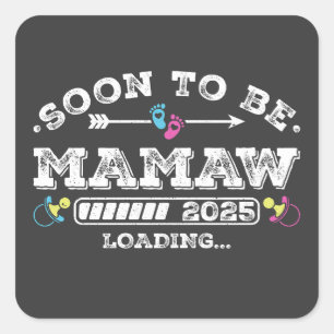 Sticker Carré Bientôt être Mamaw 2025 Chargement