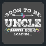 Sticker Carré Bientôt être Oncle 2024 Chargement<br><div class="desc">Bientôt Be Uncle 2024 Chargement Promoted to Uncle Funny Crew Graphic design Cadeau Carré Stickers Collection classique.</div>