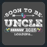 Sticker Carré Bientôt être Oncle 2025 Chargement<br><div class="desc">Bientôt Be Uncle 2025 Chargement Promoted to Uncle Funny Crew Graphic design Cadeau Carré Stickers Collection classique.</div>