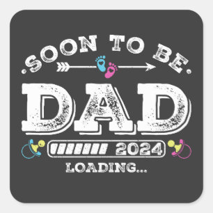 Sticker Carré Bientôt être papa 2024 Chargement