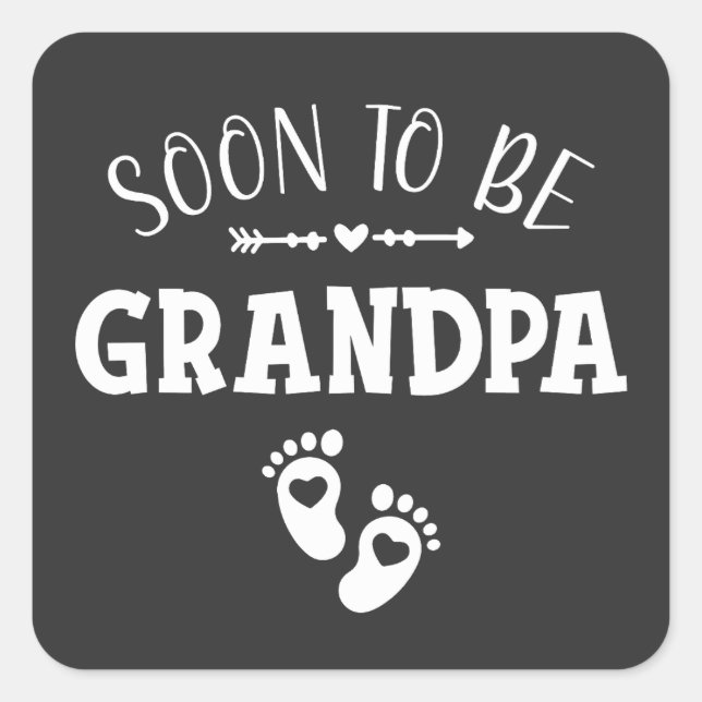 Sticker Carré Bientôt Grand-père promu à grand-père (Devant)