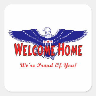 Sticker Carré Bienvenue À La Maison Des Militaires