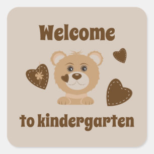 Sticker Carré Bienvenue à l'autocollant de jardin d'enfants