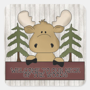 Sticker Carré Bienvenue à notre col de l'autocollant de bois