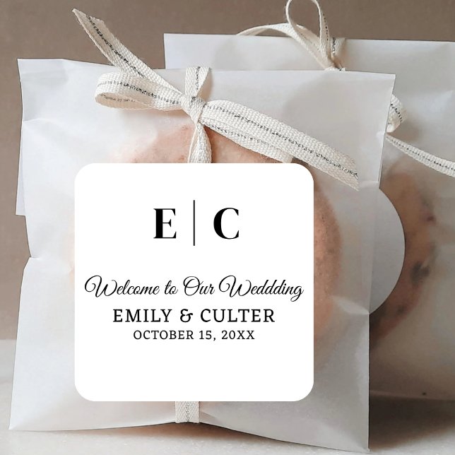 Sticker Carré Bienvenue À Notre Mariage Destination Mariage Bien (Créateur téléchargé)