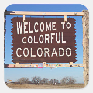 Sticker Carré Bienvenue au Colorado coloré