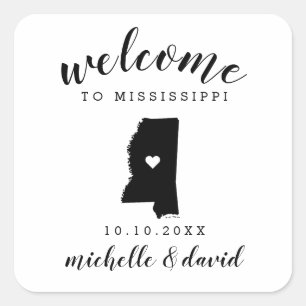 Sticker Carré Bienvenue au Mississippi   Service personnalisé Ma