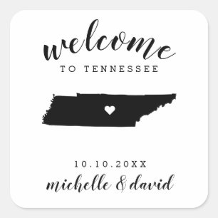 Sticker Carré Bienvenue au Tennessee   Service personnalisé Mari