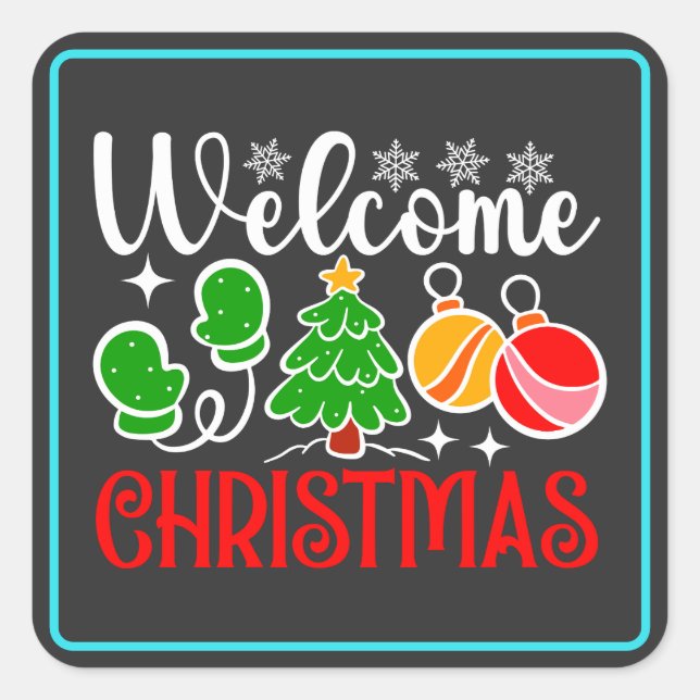Sticker Carré Bienvenue Noël-63758 (Devant)