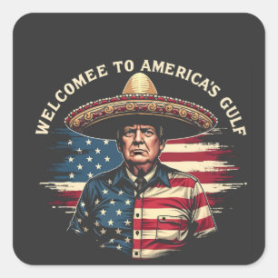 Sticker Carré Bienvenue sur la côte Est de Trump aux États-Unis