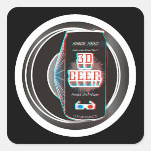 STICKER CARRÉ BIÈRE 3D !