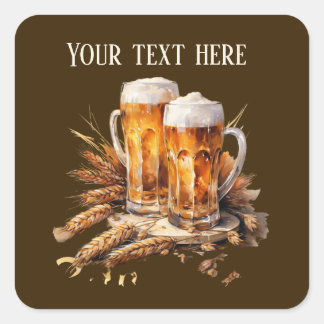 Sticker Carré bière cool ajouter du texte