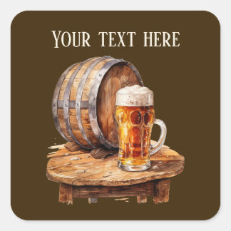 Sticker Carré bière cool ajouter du texte